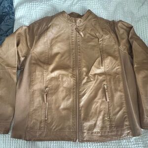 Tan Faux Leather Jacket